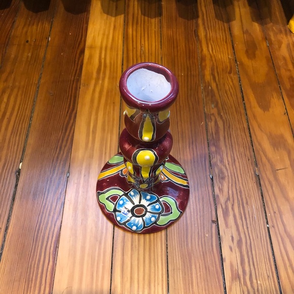 Mexican Talavera Ceramic Candle Holder - Picture 2 of 6